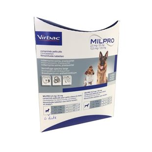 Milpro kleine hond en pup 0,5-10 kg | 2,5 mg/25 mg | 4 tabletten