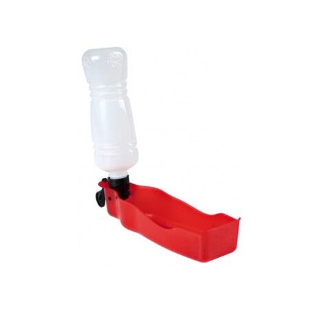 Trixie fles met drinkbak kunststof/rood